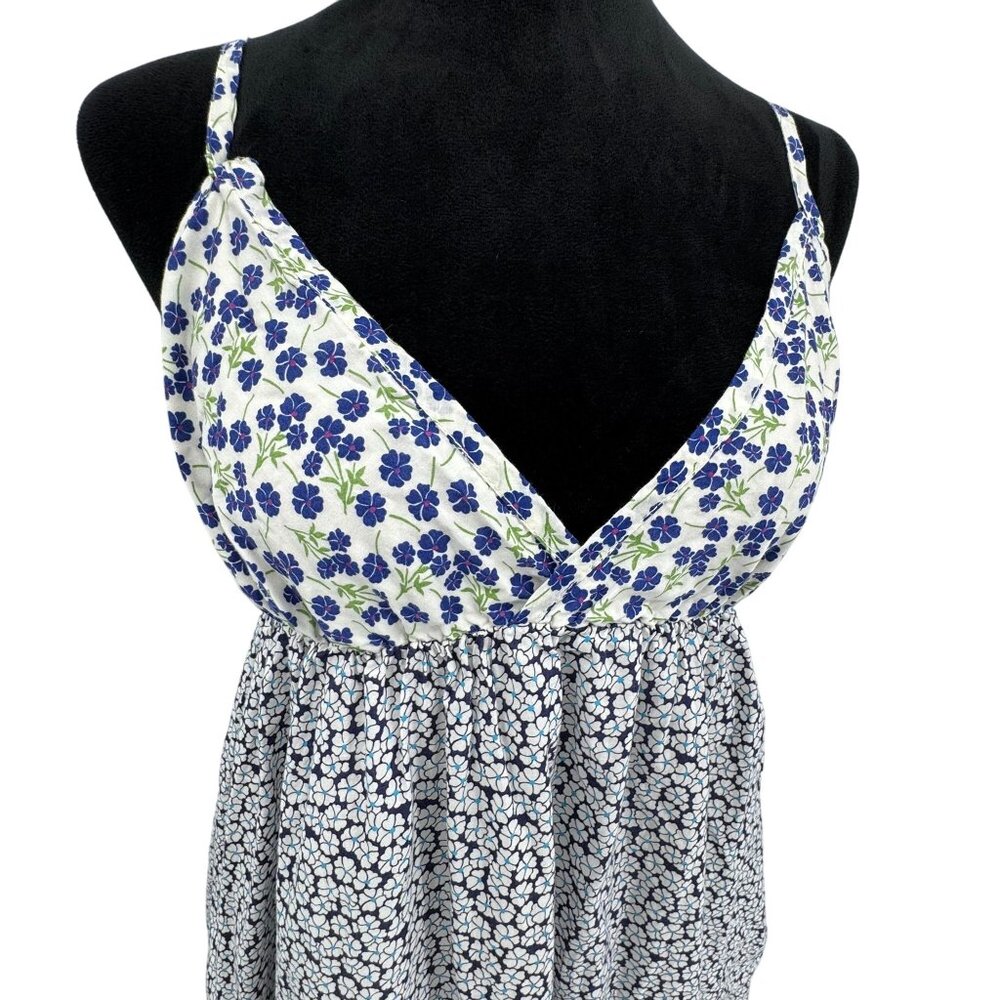 Gap Floral Maxi Dress Y2K Babydoll Empire Waist Tiered L Cottagecore Preppy